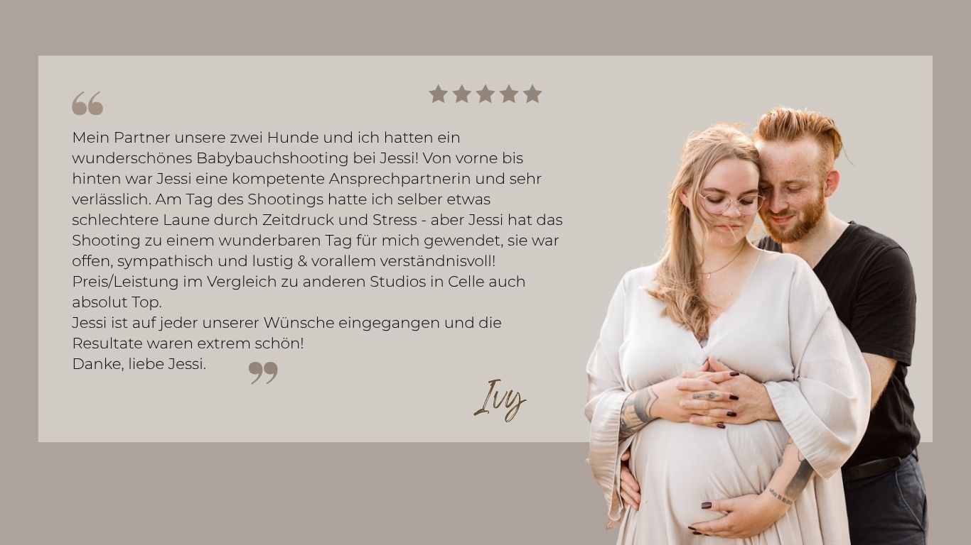 5 Sterne Bewertung Babybauchhooting Celle